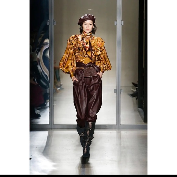 BNWT | Zimmermann Obi Leather Pant (Wine Brown) | size AU 0 US 2-4 - Picture 2 of 8